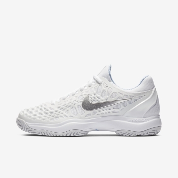 Nike Court Zoom Cage 3 - Tennissko - Hvide/Metal Sølv | DK-20940